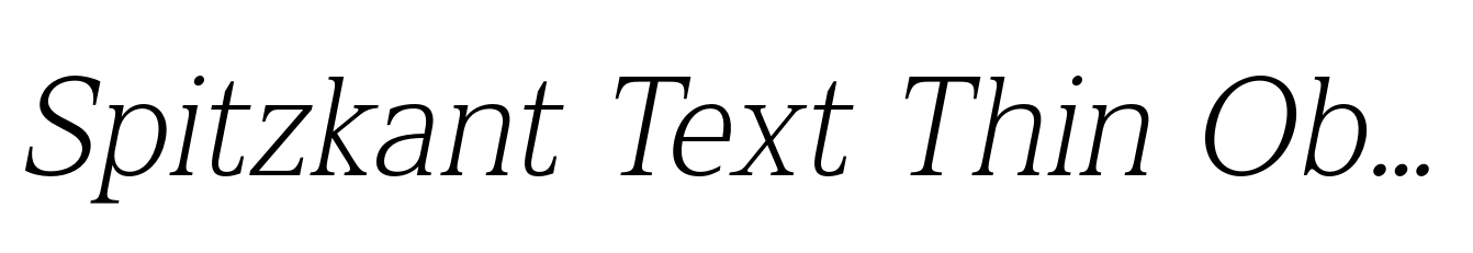 Spitzkant Text Thin Oblique